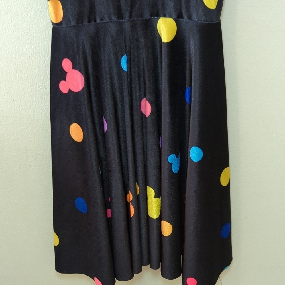 Wild Rich Kids Black Velvet Dress Colorful Polks Dots Mickey Mouse Size 9/10 - Picture 4 of 6